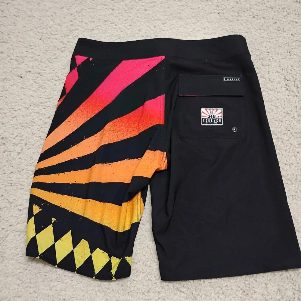 Billabong Andy Irons Rising Sun Board Shorts Mens 28 Hawaiian Surf Beach Swim